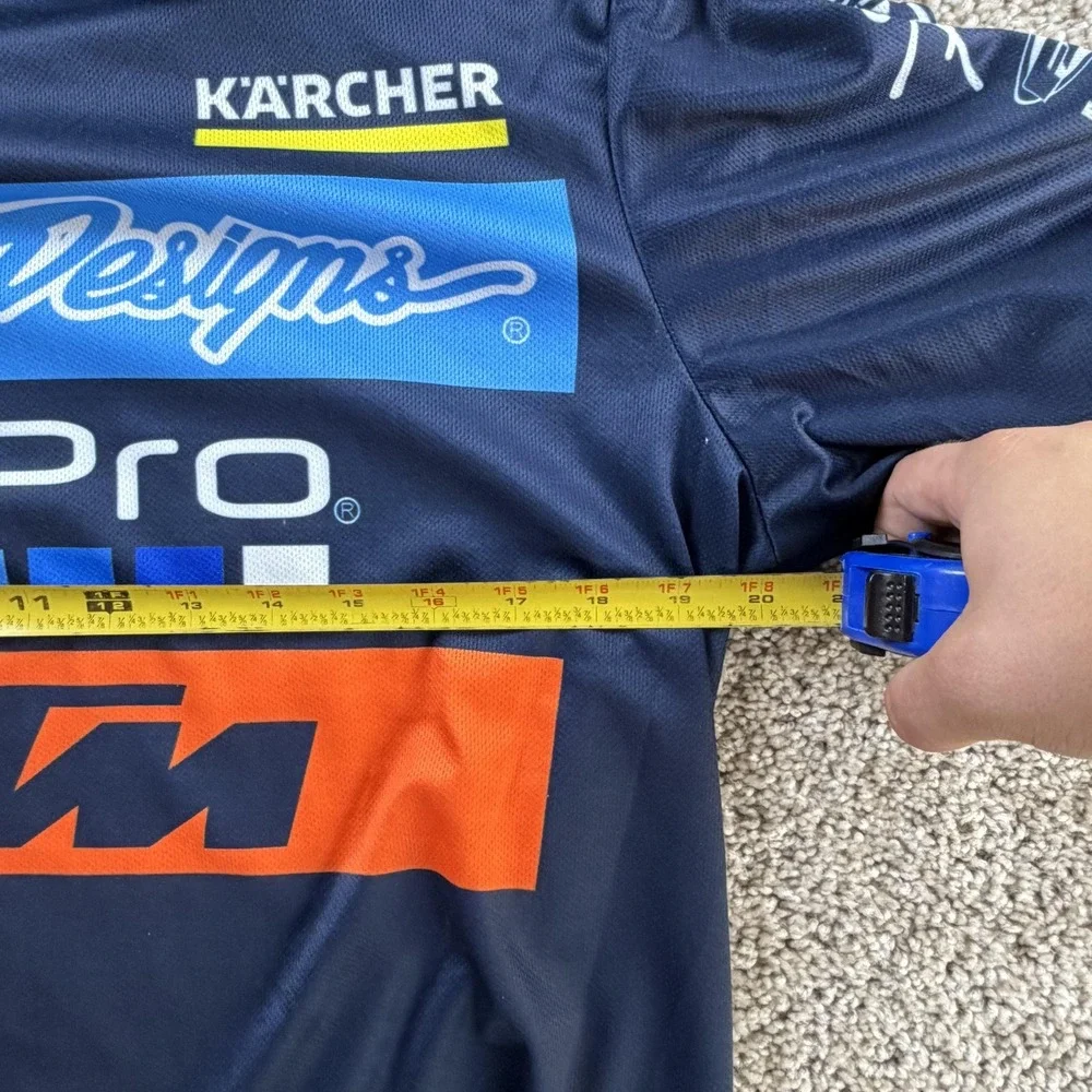 KTM Troy Lee Designs GoPro Shirt Mens L Blue Motocross Racing Team Tee